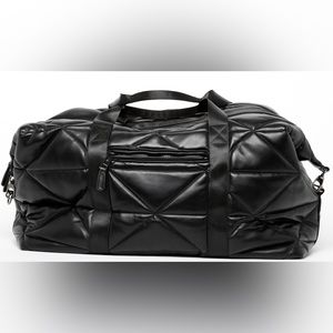 Black Oversized duffel. Perfect travel/ gym bag. Zipper top & outside pockets .
